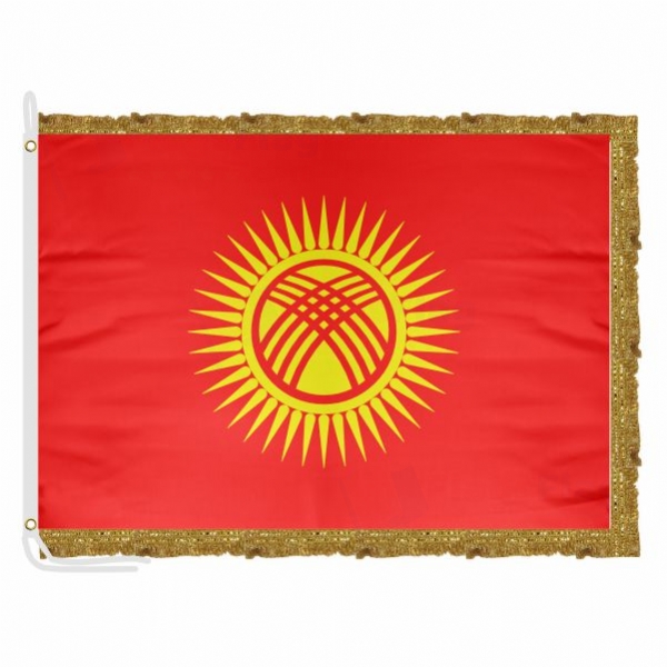 Kyrgyzstan Satin Office Flag