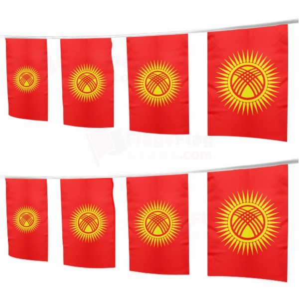 Kyrgyzstan Square String Flags