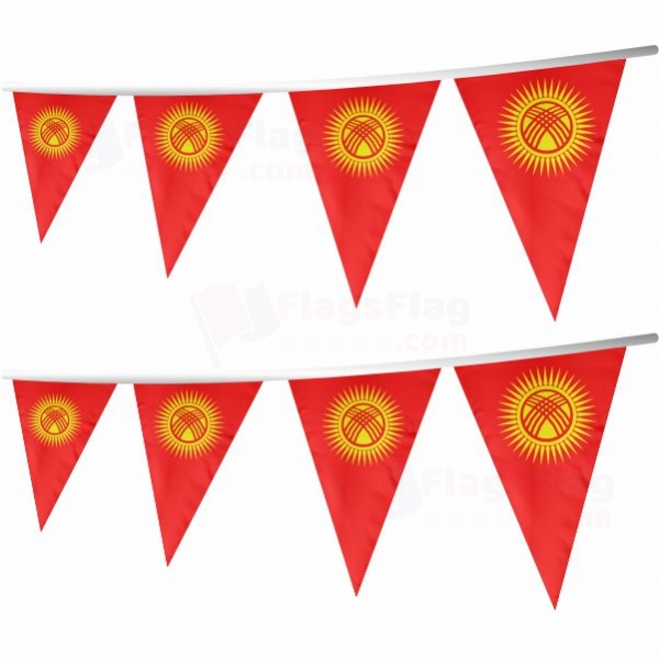 Kyrgyzstan Stringed Triangle Flag