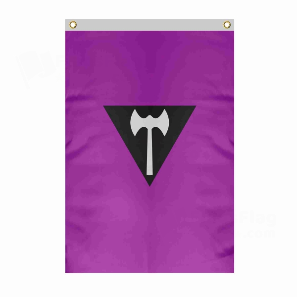 Labrys Lesbian Large Size Flag Hanging on Building