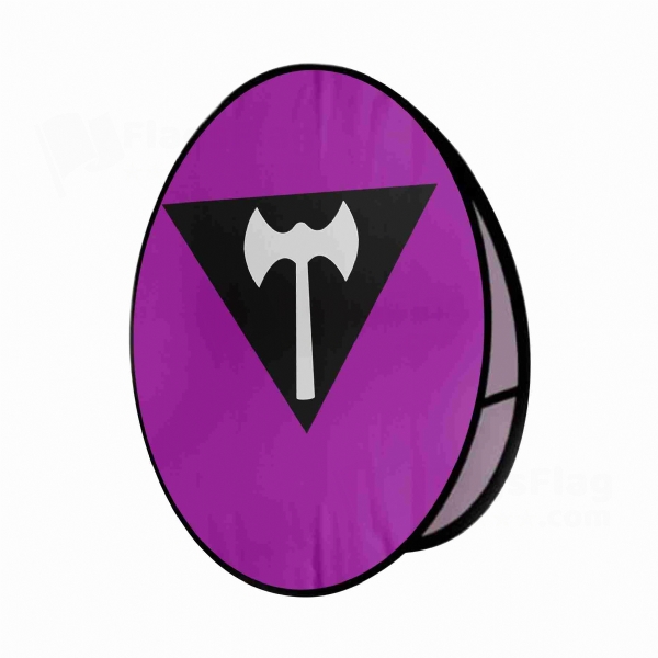 Labrys Lesbian Round Cloth Banner Display Stands