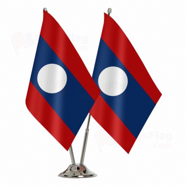 Laos 2 Table Flags