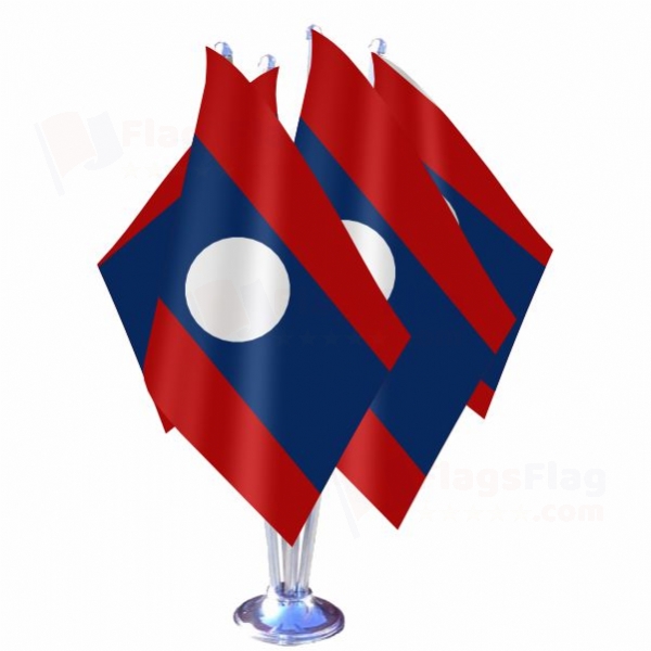Laos Quadruple Table Flag