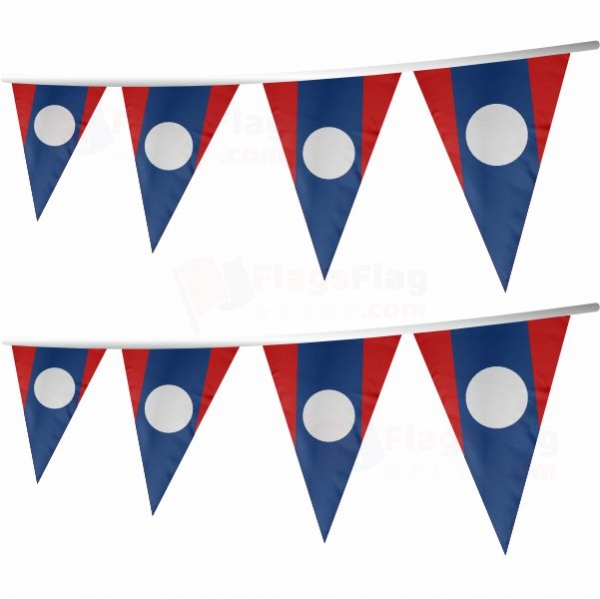 Laos Stringed Triangle Flag