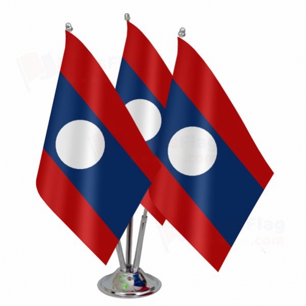 Laos Triple Table Flag