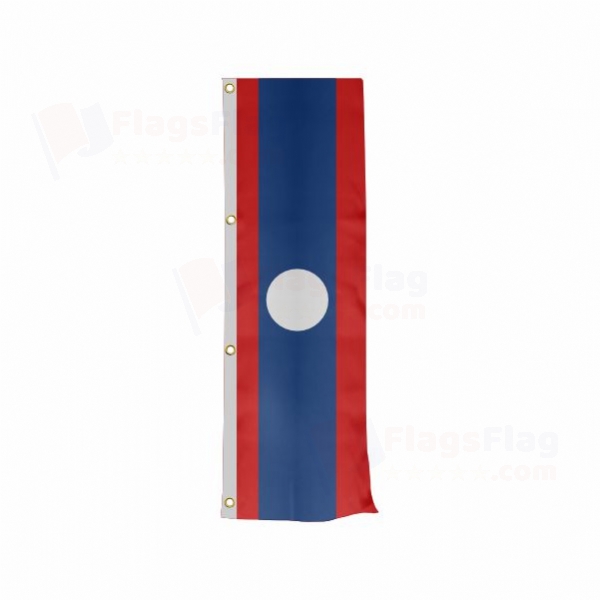Laos Vertically Raised Flags