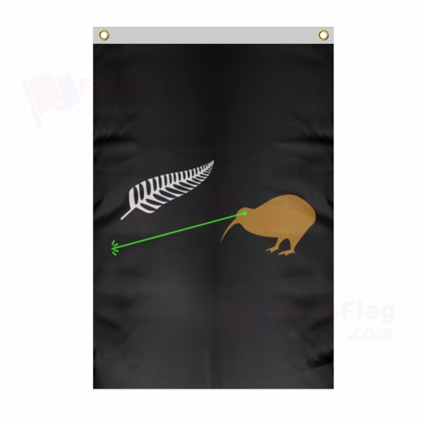 Laser Kiwi Large Size Flag Hanging on Building