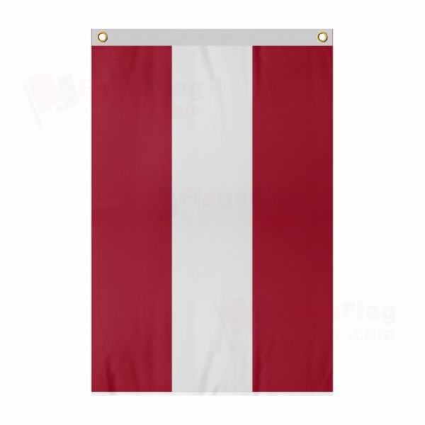 Latvia Large Size Flag Hanging on Building
