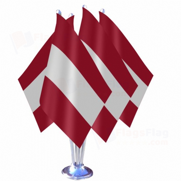 Latvia Quadruple Table Flag