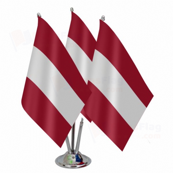 Latvia Triple Table Flag
