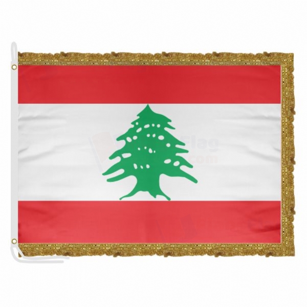 Lebanon Satin Office Flag