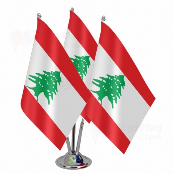 Lebanon Triple Table Flag