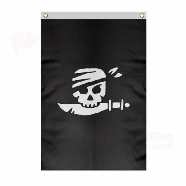 Lego Jolly Roger Large Size Flag Hanging on Building