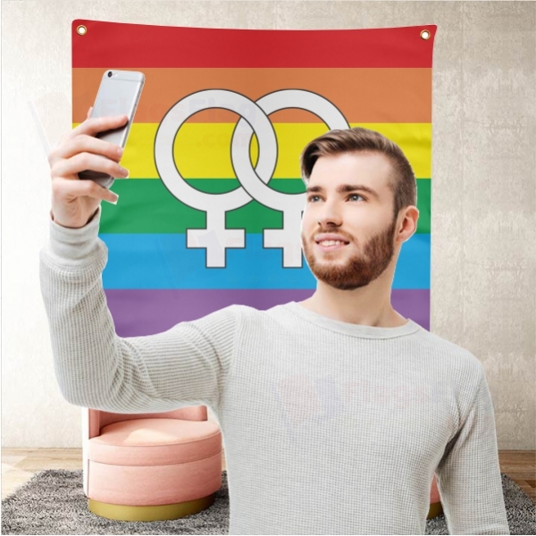 Lesbian Pride Rainbow Background Selfie Shooting Landscapes