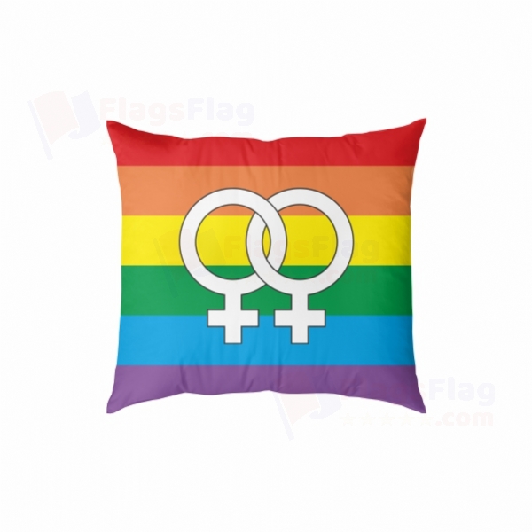 Lesbian Pride Rainbow Digital Printed Pillow Cover