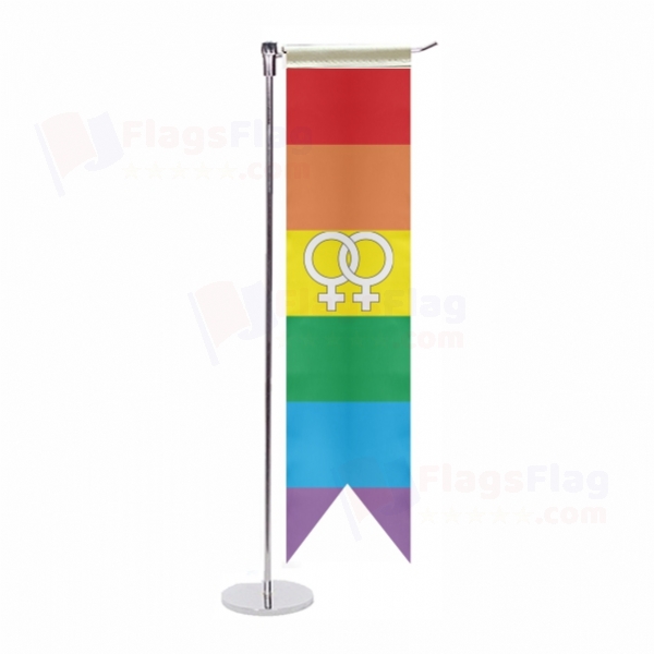 Lesbian Pride Rainbow L Table Flag