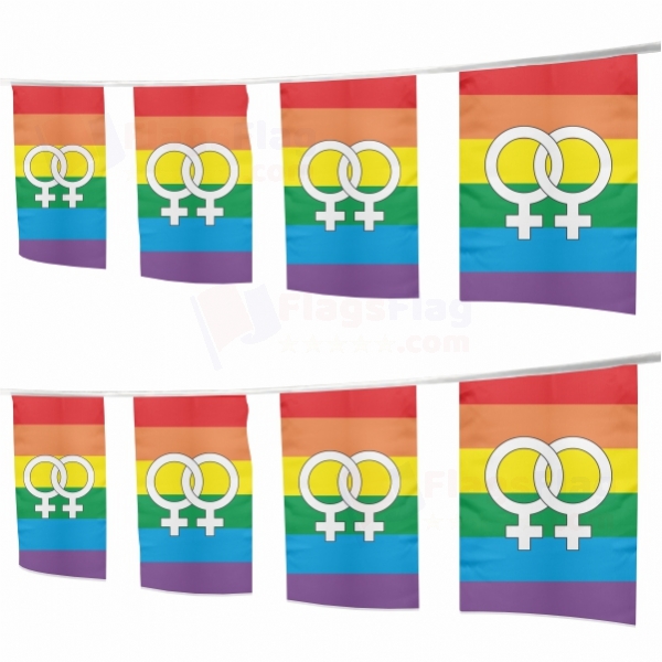 Lesbian Pride Rainbow Square String Flags
