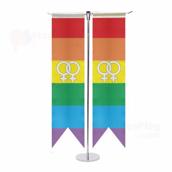 Lesbian Pride Rainbow T Table Flag