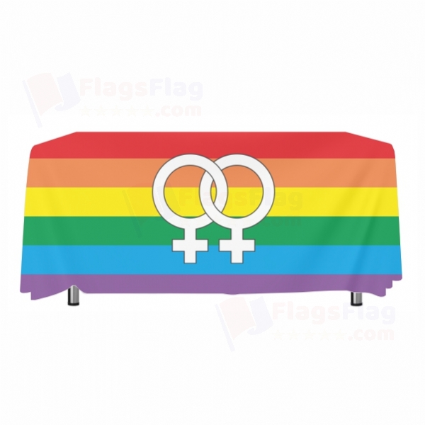 Lesbian Pride Rainbow Tablecloth Models