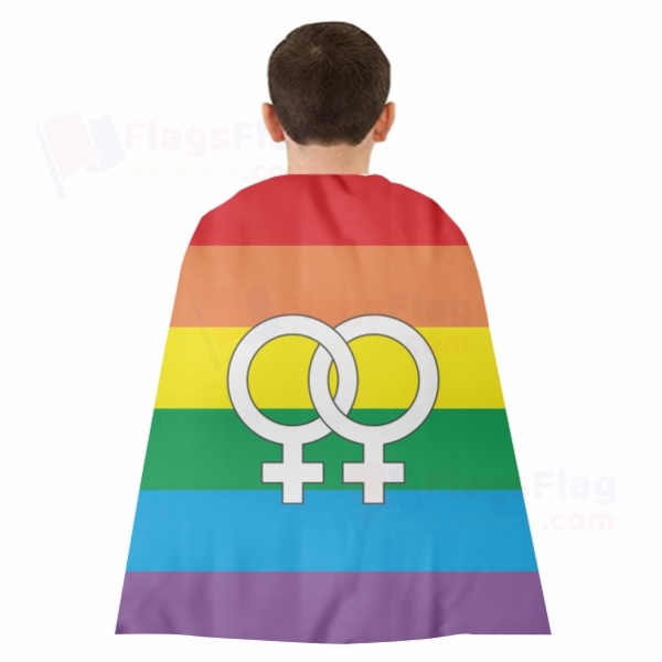 Lesbian Pride Rainbow Woven Fabric Cloak Digital Printing