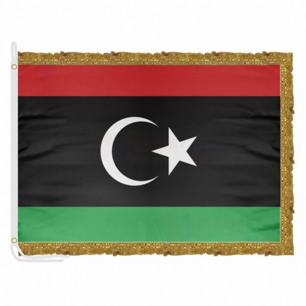 Libya Satin Office Flag