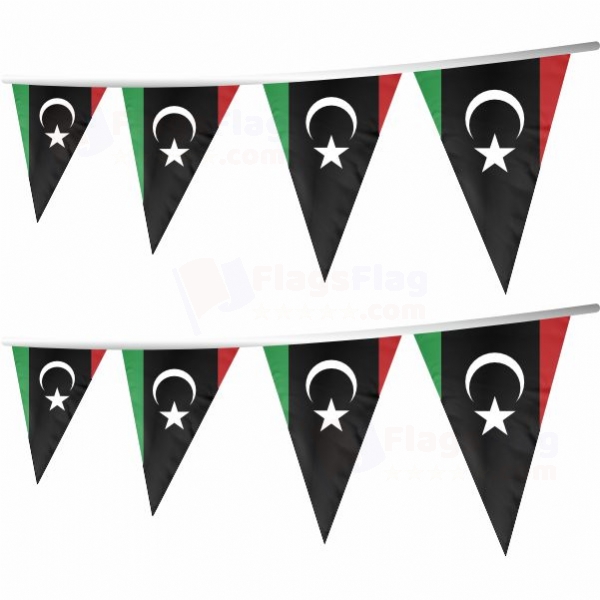 Libya Stringed Triangle Flag