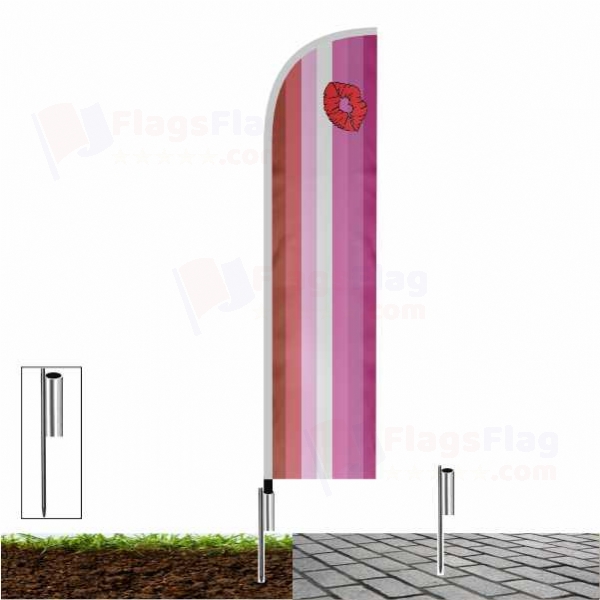 Lipstick Lesbian Pride Beach Flags Lipstick Lesbian Pride Sailing Flags