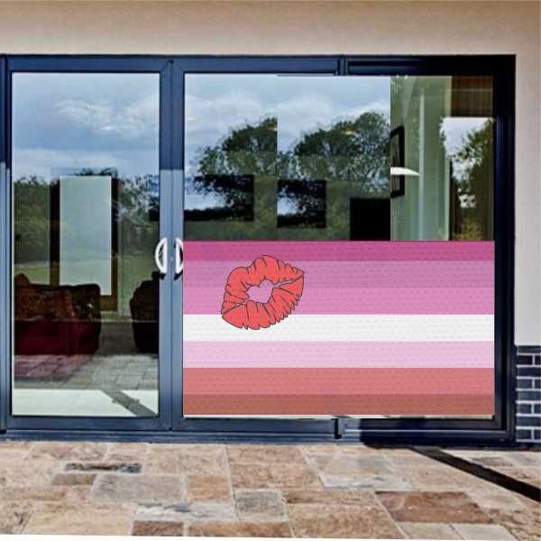 Lipstick Lesbian Pride Glass Film Lipstick Lesbian Pride One Way Vision Printing