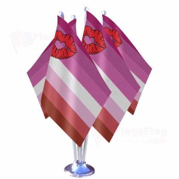 Lipstick Lesbian Pride Quadruple Table Flag