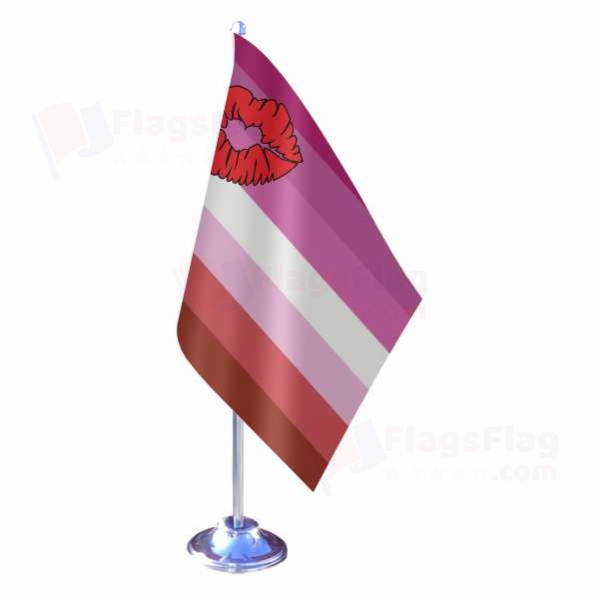 Lipstick Lesbian Pride Single Table Flag