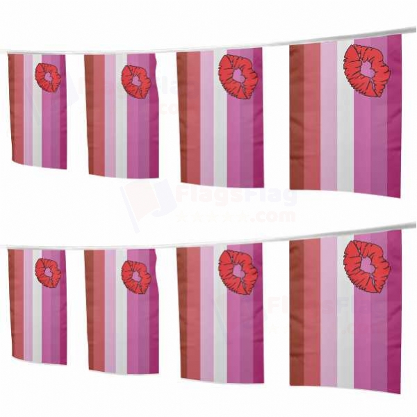 Lipstick Lesbian Pride Square String Flags