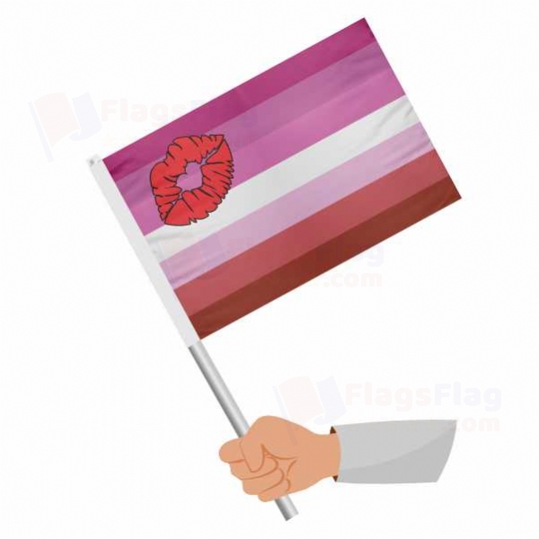 Lipstick Lesbian Pride Stick Flag
