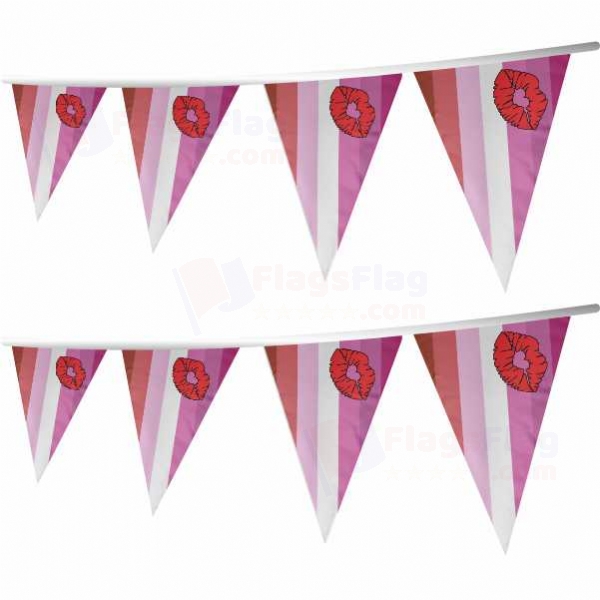Lipstick Lesbian Pride Stringed Triangle Flag