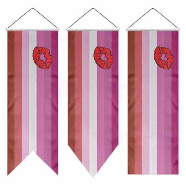 Lipstick Lesbian Pride Swallowtail Flags