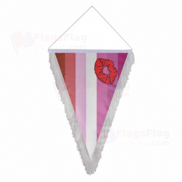Lipstick Lesbian Pride Triangle Fringed Streamers