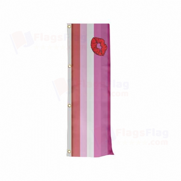 Lipstick Lesbian Pride Vertically Raised Flags