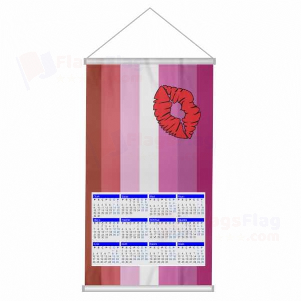 Lipstick Lesbian Pride Woven Fabric Digital Printing Calendar