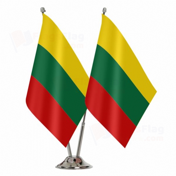 Lithuania 2 Table Flags