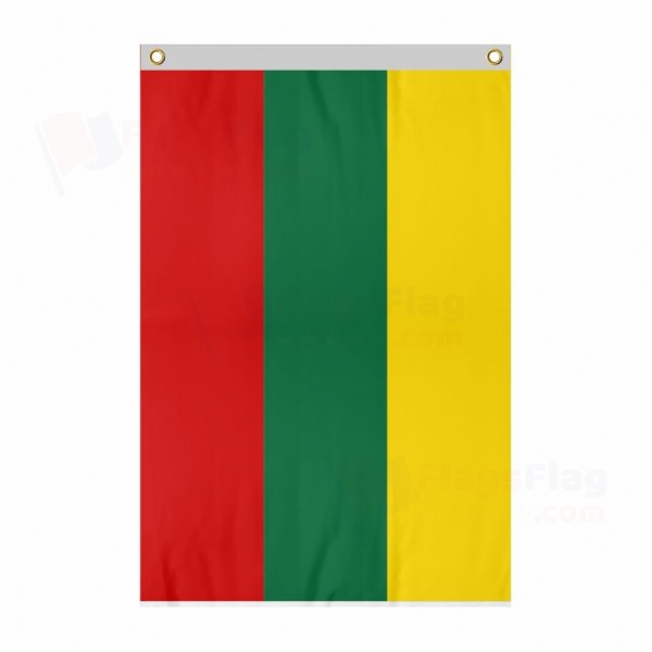 Lithuania Large Size Flag Hanging on Building