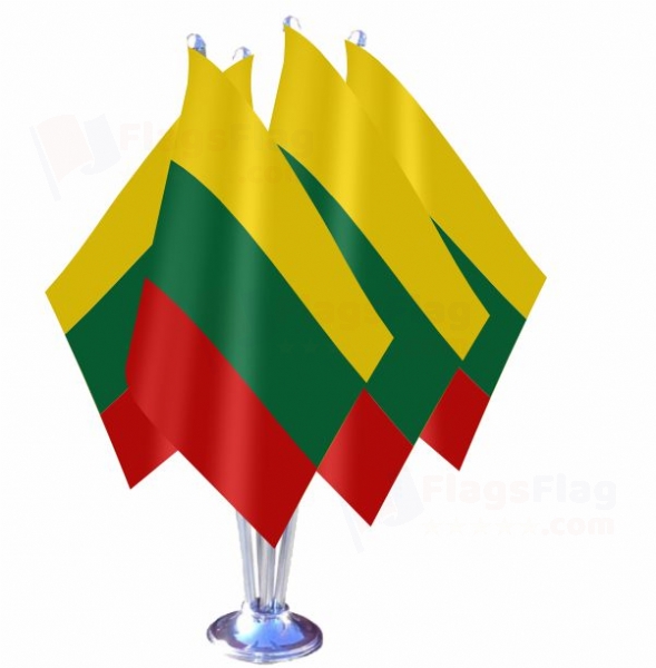Lithuania Quadruple Table Flag