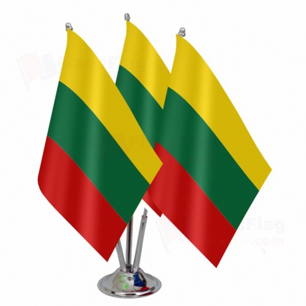 Lithuania Triple Table Flag