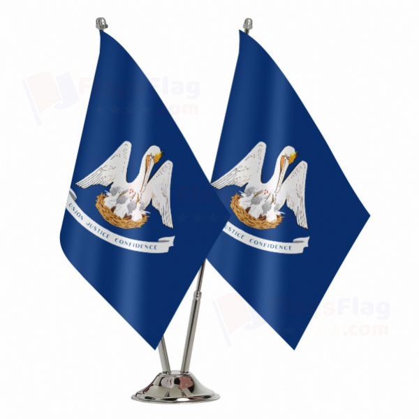 Louisiana 2 Table Flags