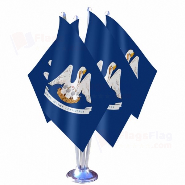 Louisiana Quadruple Table Flag