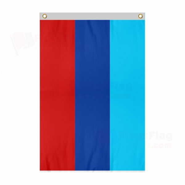 Lugansk People's Republic Large Size Flag Hanging on Building