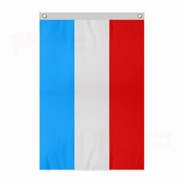 Luxembourg Large Size Flag Hanging on Building