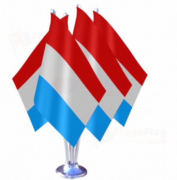 Luxembourg Quadruple Table Flag