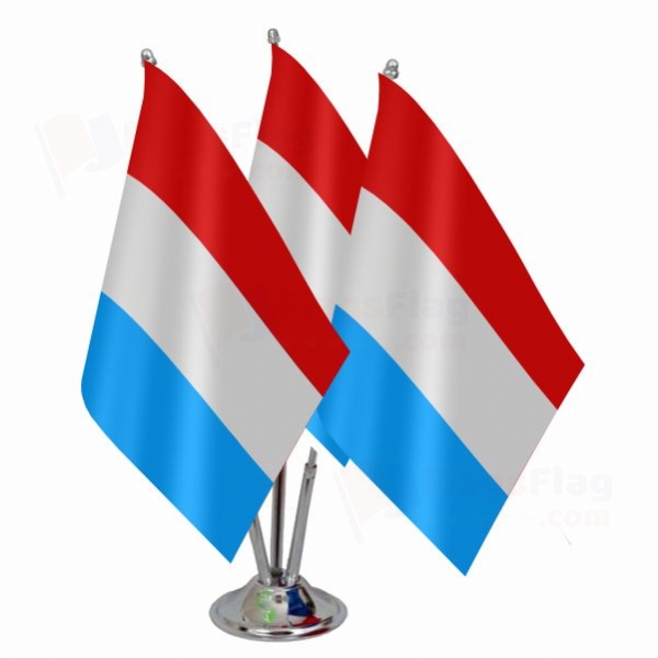 Luxembourg Triple Table Flag