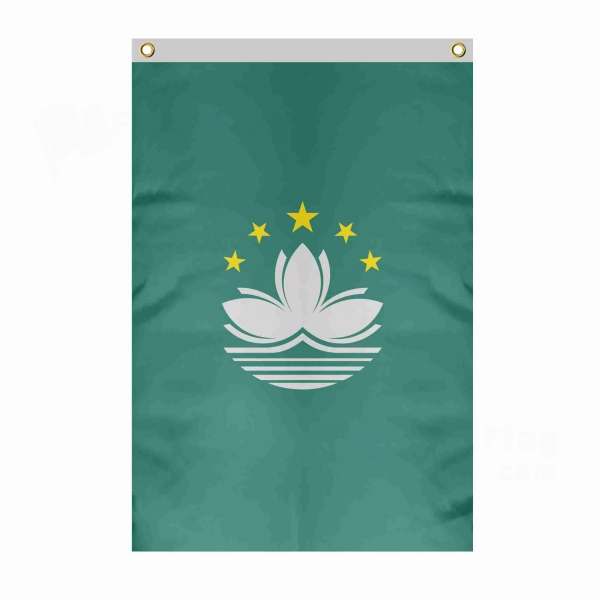 Macau Large Size Flag Hanging on Building