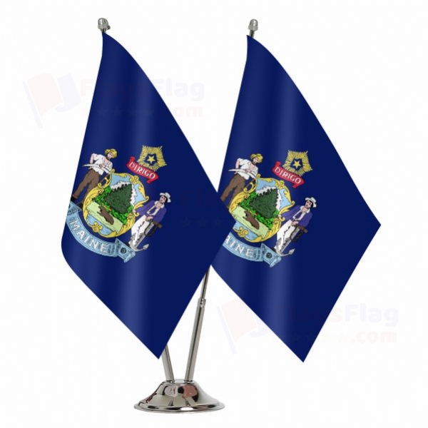 Maine 2 Table Flags