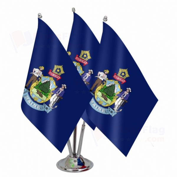 Maine Triple Table Flag